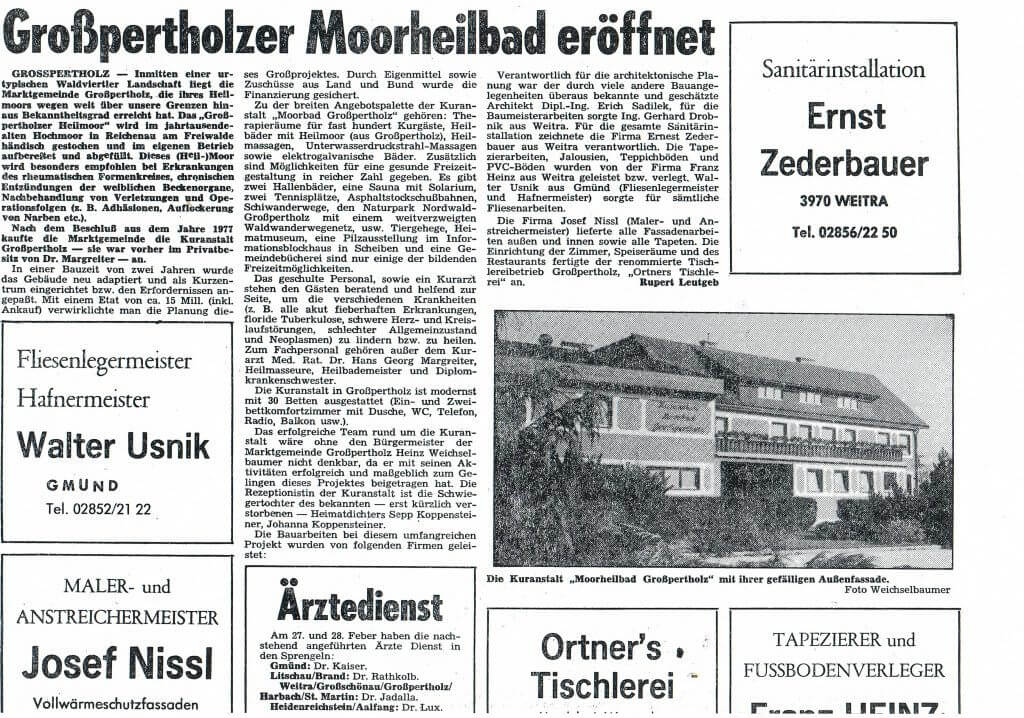 Eröffnung des Hotels 1982