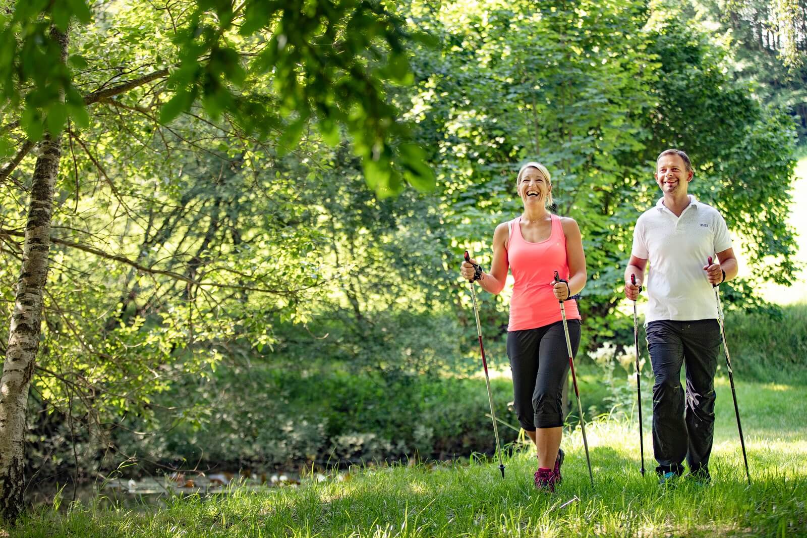 Nordic Walking im Wald bei der GVA im Waldviertel